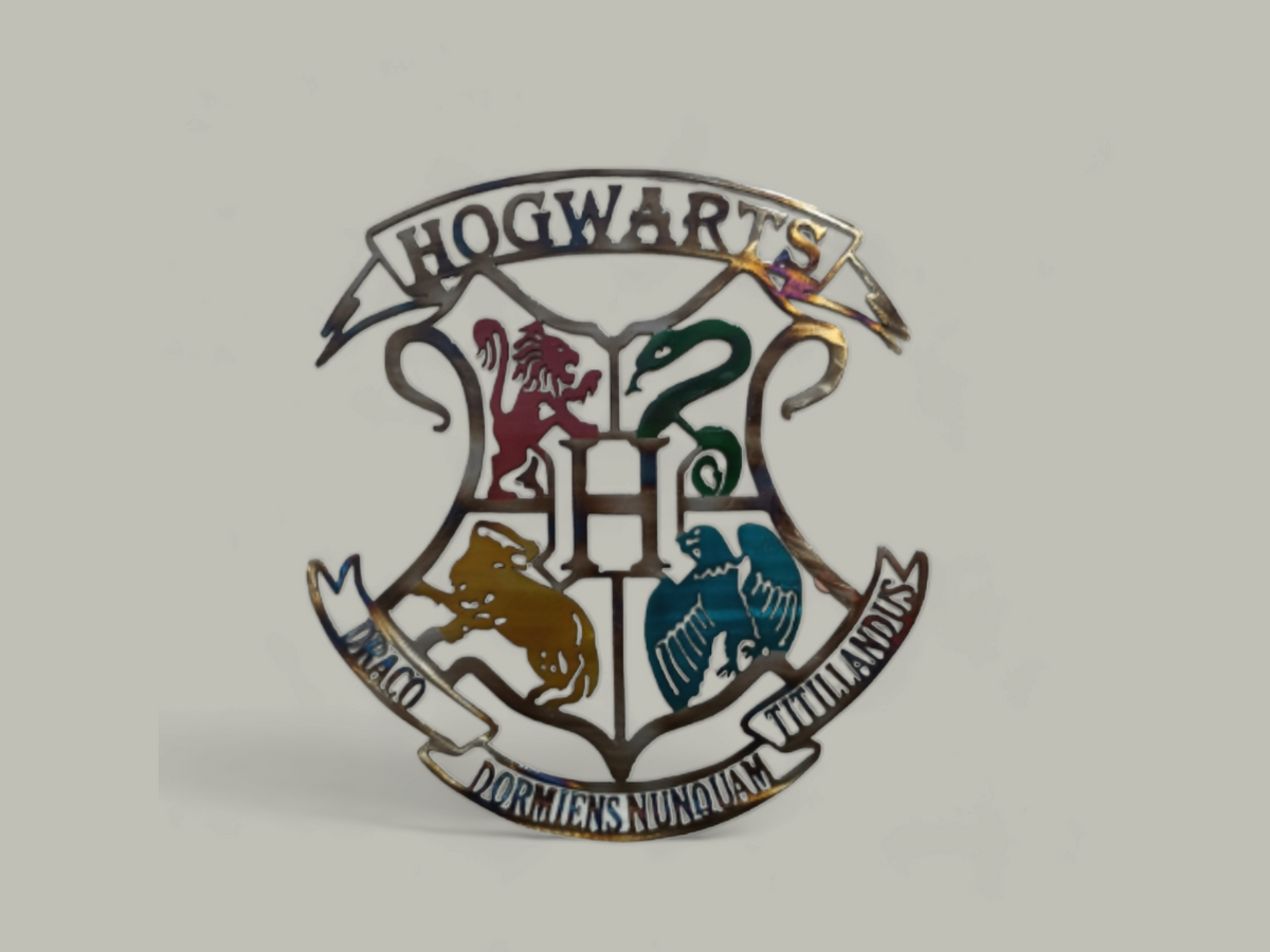 Laser Engraved Hogwarts House Crest Stainless Steel Powder Coated