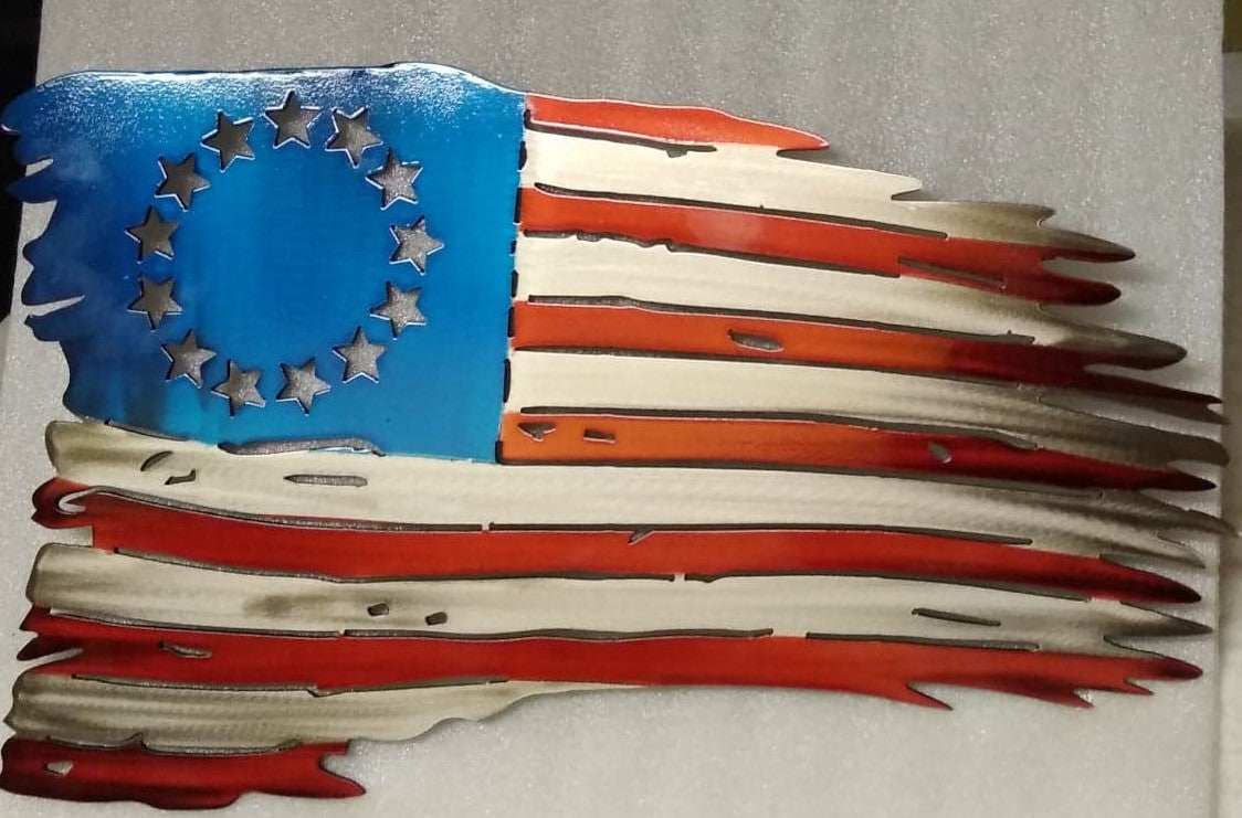 United States Betsy Ross Tattered Flag