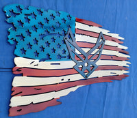 United States Air Force Tattered Flag - Layered Metal Wall Art