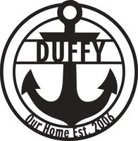 Anchor Home Established Sign – Personalized Metal Wall Art