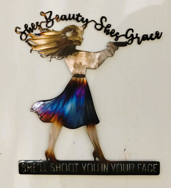 She's Beauty She's Grace She'll Shoot You In Your Face