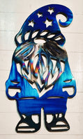 Christmas Blue Gnome Metal Wall Art