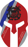 Personalized Coast Guard Spartan Helmet Metal Wall Art - 2 layers