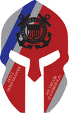 Personalized Coast Guard Spartan Helmet Metal Wall Art - 2 layers