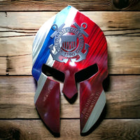 Personalized Coast Guard Spartan Helmet Metal Wall Art - 2 layers