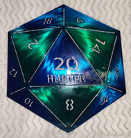 D20 Metal Dice Wall Art – Personalized Option for D&D Fans