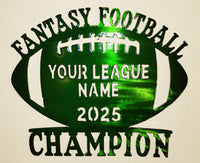 Fantasy Football Champ Personalized Metal Wall Plaque – Crisp & Clean Football