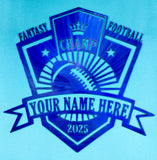 Fantasy Football Champ Personalized Metal Wall Plaque – Crown & Radiant Football