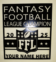 Fantasy Football Champ Personalized Metal Wall Plaque – FFL Clean Square Plaque