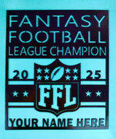 Fantasy Football Champ Personalized Metal Wall Plaque – FFL Clean Square Plaque