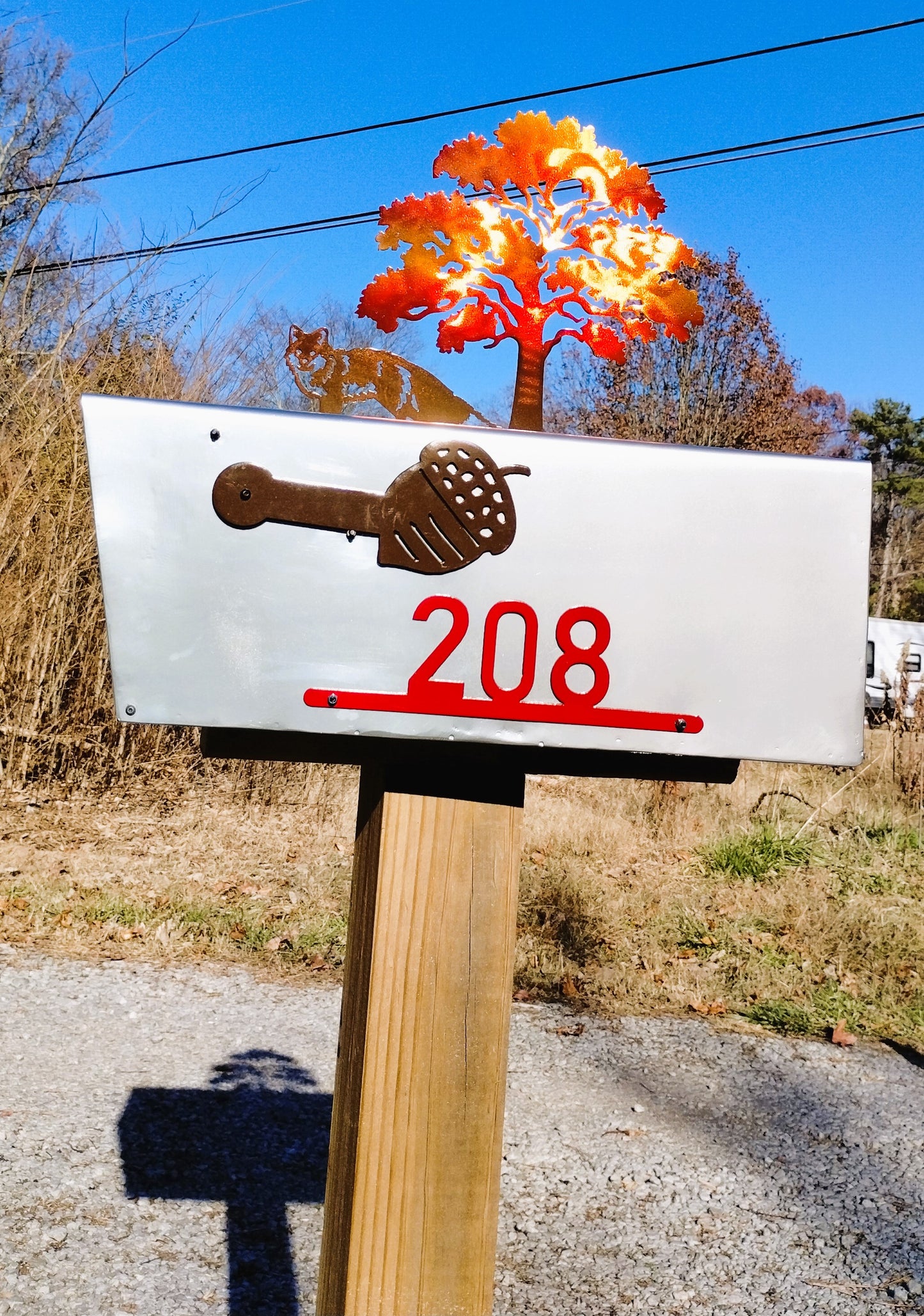 Personalized Mailbox with Seasonal Forest Decorations