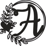 Heart & Leaves - Personalized Metal Monogram