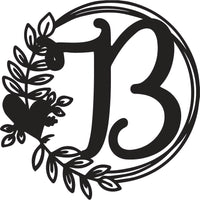 Heart & Leaves - Personalized Metal Monogram
