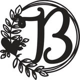 Heart & Leaves - Personalized Metal Monogram