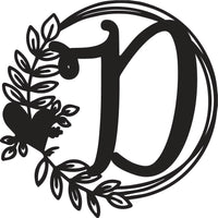 Heart & Leaves - Personalized Metal Monogram