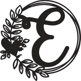 Heart & Leaves - Personalized Metal Monogram