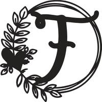 Heart & Leaves - Personalized Metal Monogram