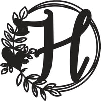 Heart & Leaves - Personalized Metal Monogram