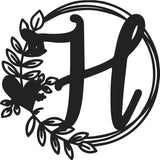 Heart & Leaves - Personalized Metal Monogram