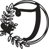 Heart & Leaves - Personalized Metal Monogram