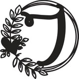 Heart & Leaves - Personalized Metal Monogram