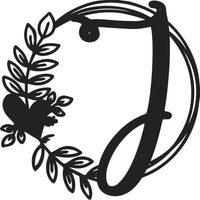 Heart & Leaves - Personalized Metal Monogram