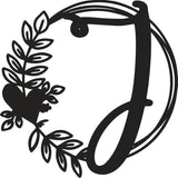 Heart & Leaves - Personalized Metal Monogram