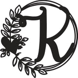 Heart & Leaves - Personalized Metal Monogram