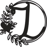 Heart & Leaves - Personalized Metal Monogram