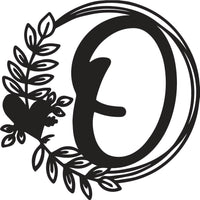 Heart & Leaves - Personalized Metal Monogram