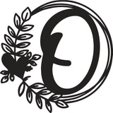 Heart & Leaves - Personalized Metal Monogram
