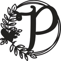 Heart & Leaves - Personalized Metal Monogram