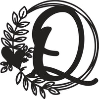 Heart & Leaves - Personalized Metal Monogram