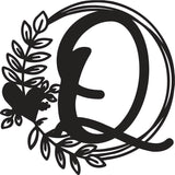 Heart & Leaves - Personalized Metal Monogram