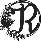 Heart & Leaves - Personalized Metal Monogram