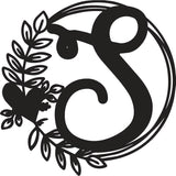 Heart & Leaves - Personalized Metal Monogram