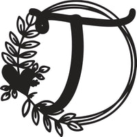 Heart & Leaves - Personalized Metal Monogram
