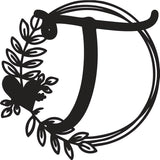 Heart & Leaves - Personalized Metal Monogram