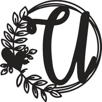 Heart & Leaves - Personalized Metal Monogram