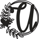 Heart & Leaves - Personalized Metal Monogram