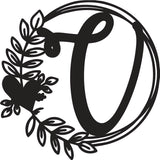 Heart & Leaves - Personalized Metal Monogram
