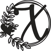 Heart & Leaves - Personalized Metal Monogram