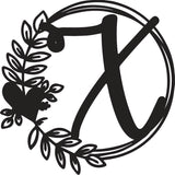 Heart & Leaves - Personalized Metal Monogram