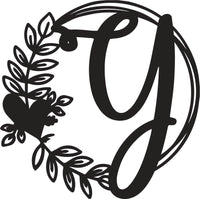 Heart & Leaves - Personalized Metal Monogram