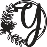Heart & Leaves - Personalized Metal Monogram