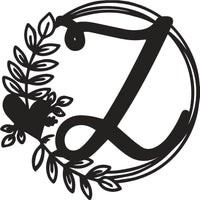 Heart & Leaves - Personalized Metal Monogram