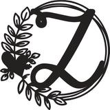 Heart & Leaves - Personalized Metal Monogram