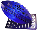 Fantasy Football Champion 3D Metal Trophy – Custom Welded Football Award with Field Base
