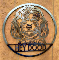 Hey Dood – Doodle Dog Metal Wall Art