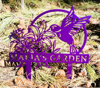 Hummingbird Garden Stake – Personalized Metal Sign